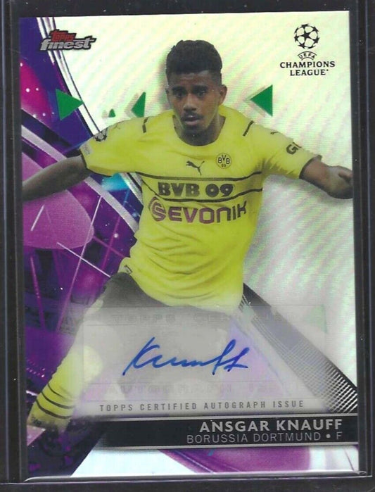ANSGAR KNAUFF 2021-22 TOPPS FINEST SILVER REFRACTOR AUTO #BA-AK
