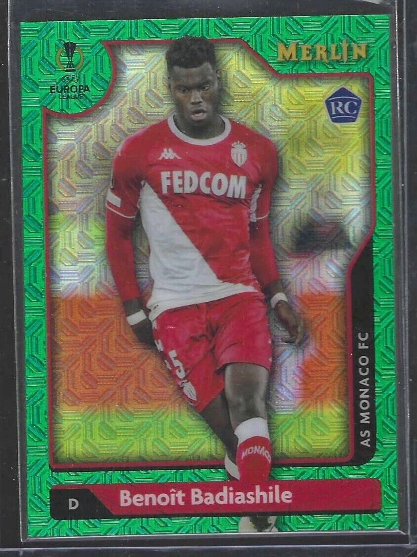 BENOIT BADIASHILE 2021-22 TOPPS MERLIN GREEN MOJO REFRACTOR ROOKIE RC #D 70/99