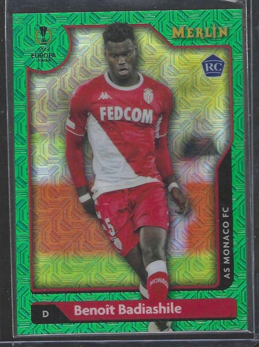BENOIT BADIASHILE 2021-22 TOPPS MERLIN GREEN MOJO REFRACTOR ROOKIE RC #D 70/99