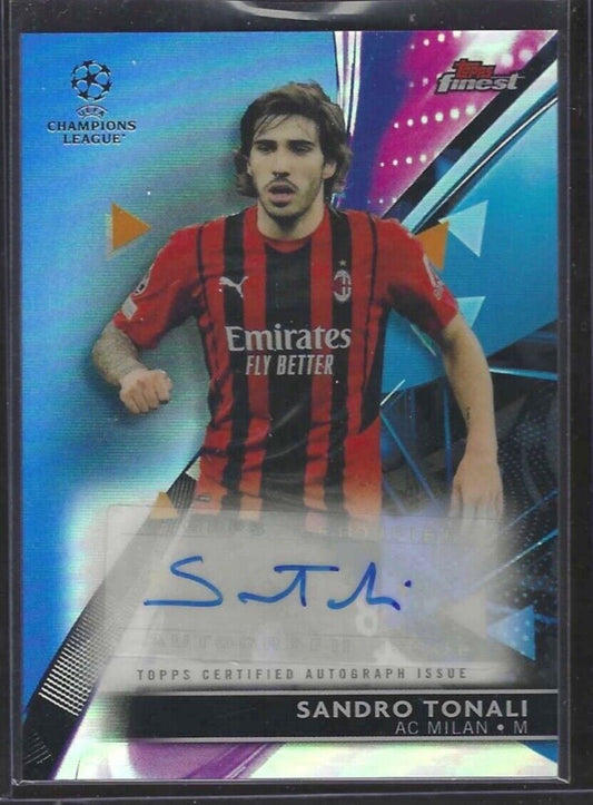 SANDRO TONALI 2021-22 TOPPS FINEST BLUE REFRACTOR AUTO #D 123/150