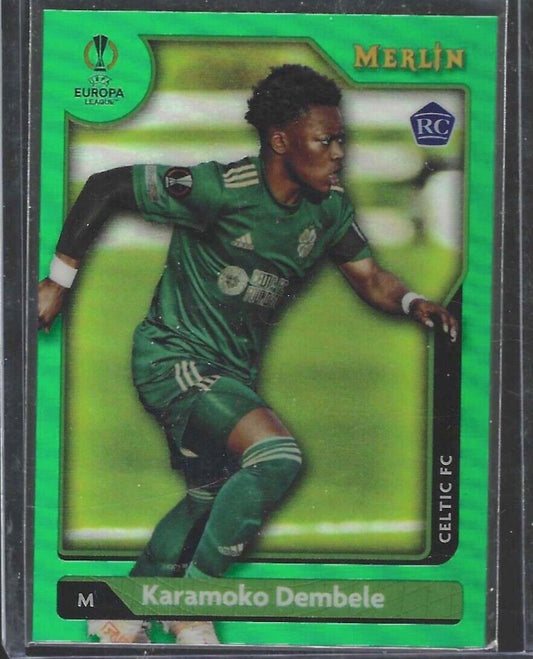 KARAMOKO DEMBELE 2021-22 TOPPS MERLIN GREEN REFRACTOR ROOKIE RC #D 13/99