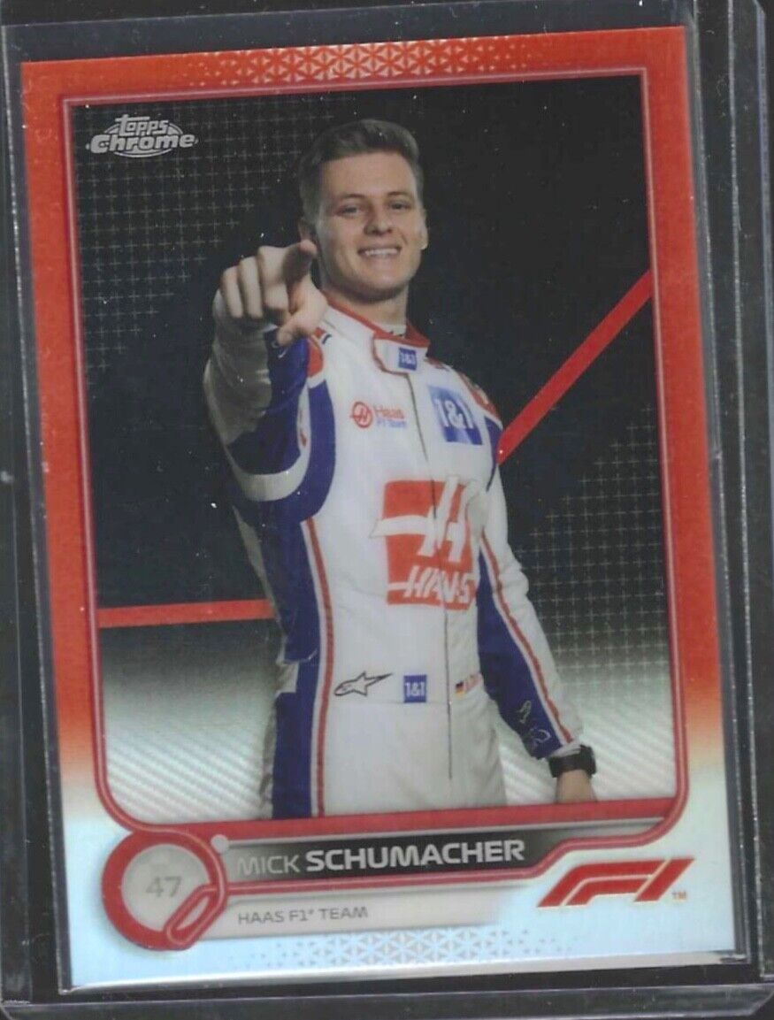 MICK SCHUMACHER 2022 TOPPS CHROME F1 ORANGE RED PORTRAIT REFRACTOR #69