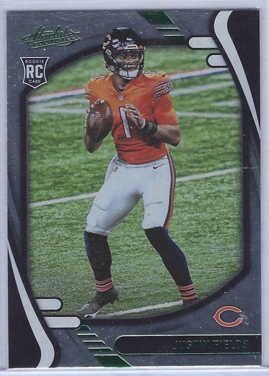 JUSTIN FIELDS 2021 PANINI ABSOLUTE FOOTBALL GREEN ROOKIE RC #108