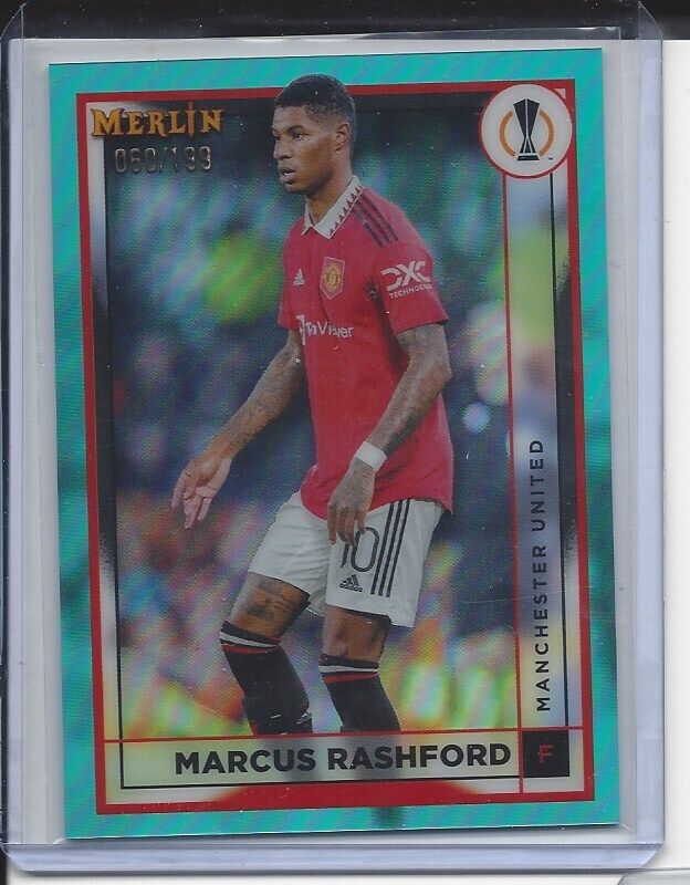 MARCUS RASHFORD 2022-23 TOPPS MERLIN CHROME AQUA REFRACTOR #D 60/199