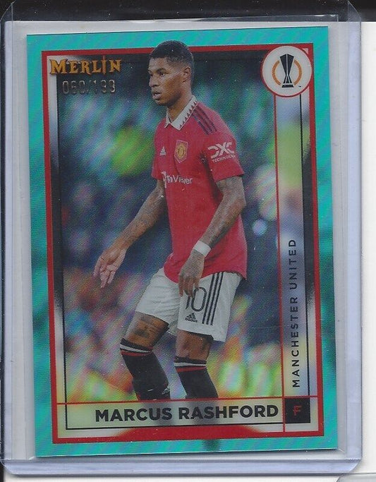 MARCUS RASHFORD 2022-23 TOPPS MERLIN CHROME AQUA REFRACTOR #D 60/199