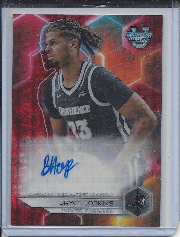 BRYCE HOPKINS 2023 BOWMANS BEST RED GEOMETRIC REFRACTOR AUTO #D 1/10