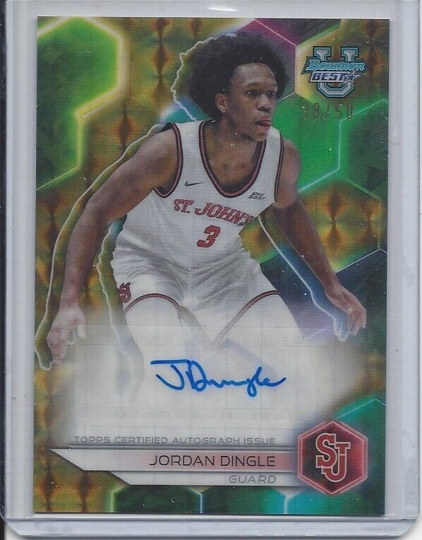 JORDAN DINGLE 2023 BOWMAN'S BEST UNIVERSITY GOLD GEOMETRIC REFRACTOR AUTO /50