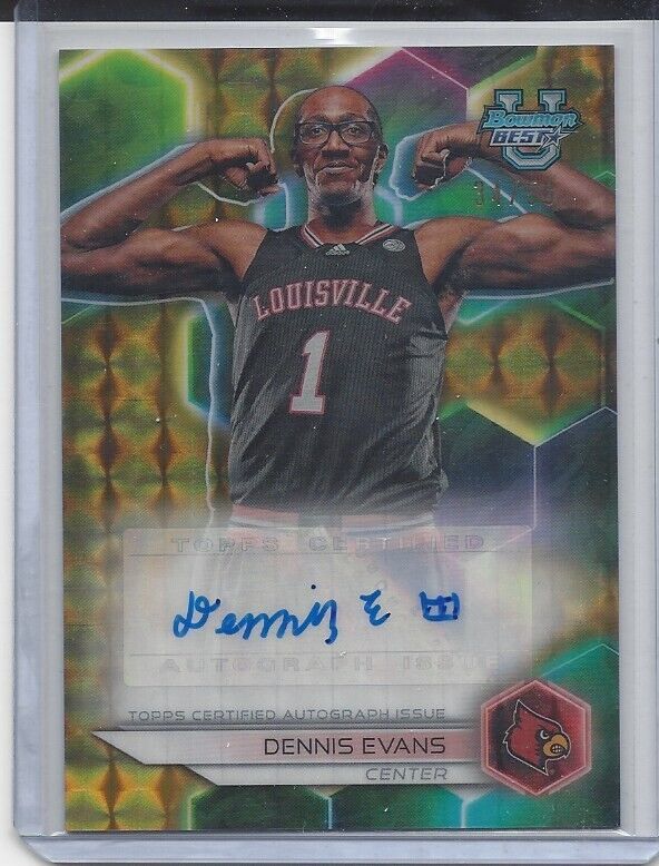 DENNIS EVANS 2023 BOWMAN'S BEST UNIVERSITY GOLD GEOMETRIC REFRACTOR AUTO #D /50