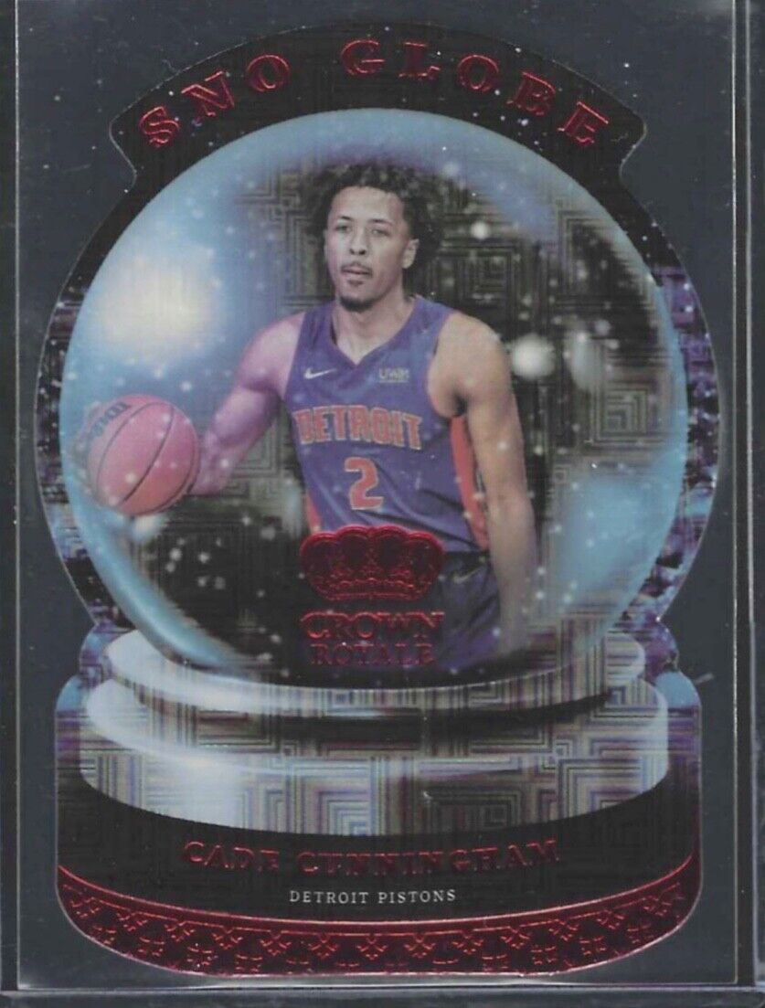 CADE CUNNINGHAM 2021-22 PANINI CROWN ROYALE DIE CUT RED FOIL SNO GLOBE RC #25