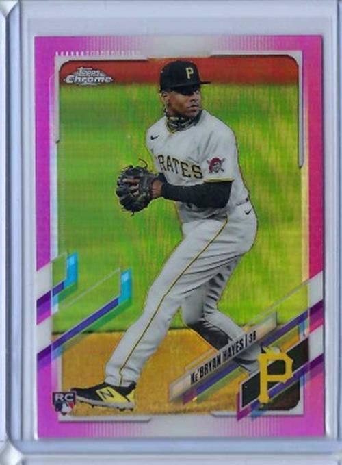 KE'BRYAN HAYES 2021 TOPPS CHROME PINK REFRACTOR RC #191