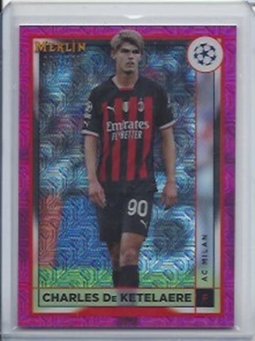 CHARLES DE KETELAERE 2022-23 TOPPS MERLIN CHROME PINK MOJO REFRACTOR #D 206/275