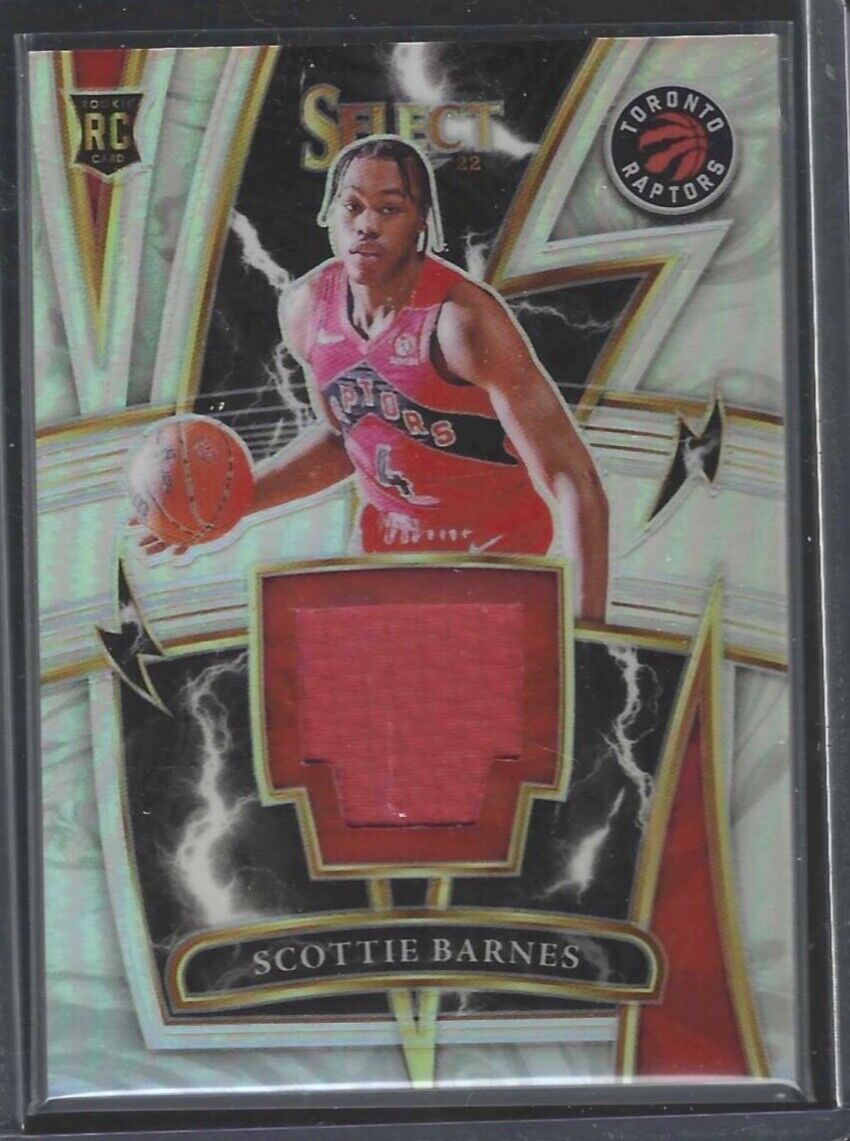 SCOTTIE BARNES 2021-22 PANINI SELECT SPARKS SILVER PRIZM ROOKIE PATCH RC #SP-SBN