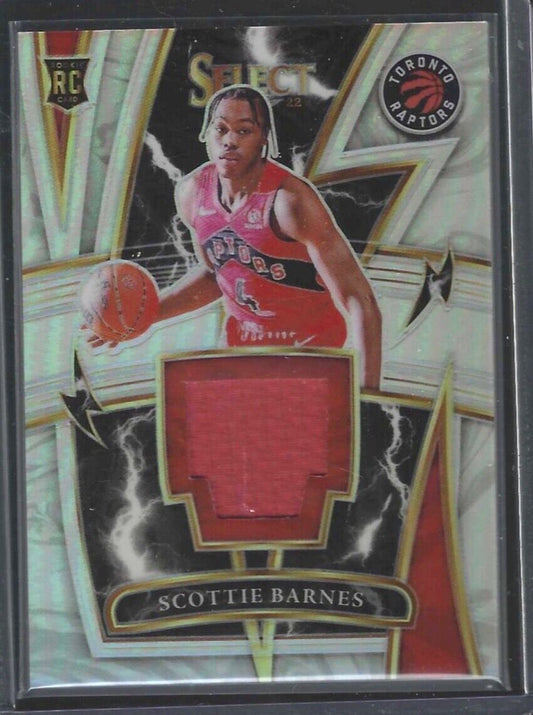 SCOTTIE BARNES 2021-22 PANINI SELECT SPARKS SILVER PRIZM ROOKIE PATCH RC #SP-SBN