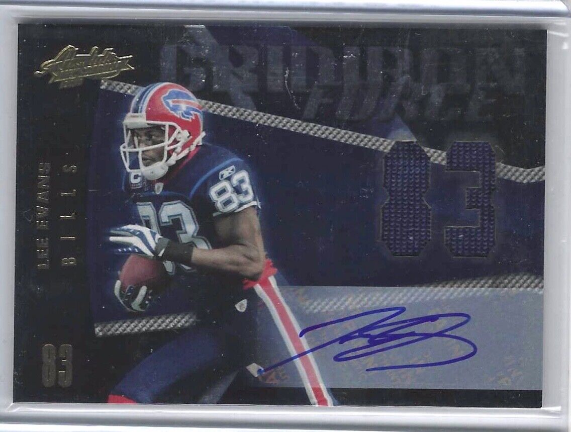LEE EVANS 2010 PANINI ABSOLUTE FOOTBALL GRIDIRON FORCE JERSEY AUTO #D 1/5