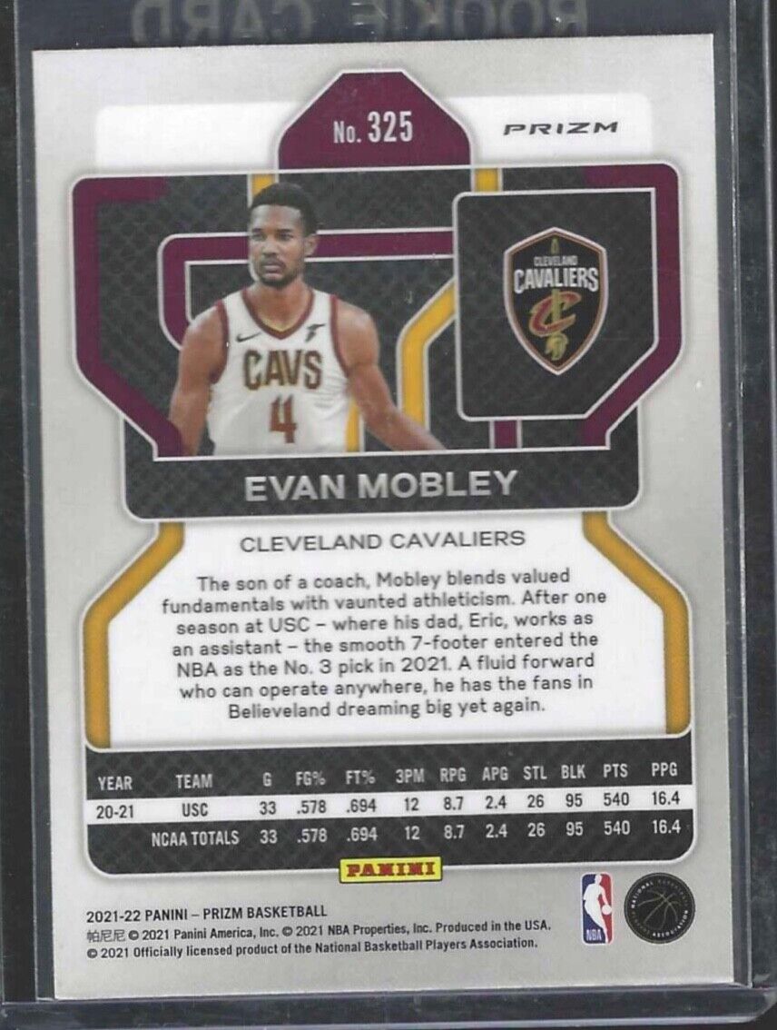 EVAN MOBLEY 2021-22 PANINI PRIZM PURPLE WAVE PRIZM ROOKIE RC #325