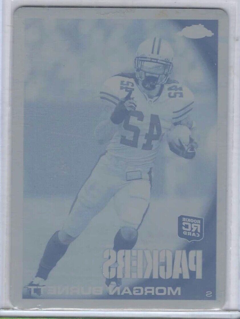 MORGAN BURNETT 2010 TOPPS CHROME PACKERS CYAN PRINTING PLATE RC #D 1/1