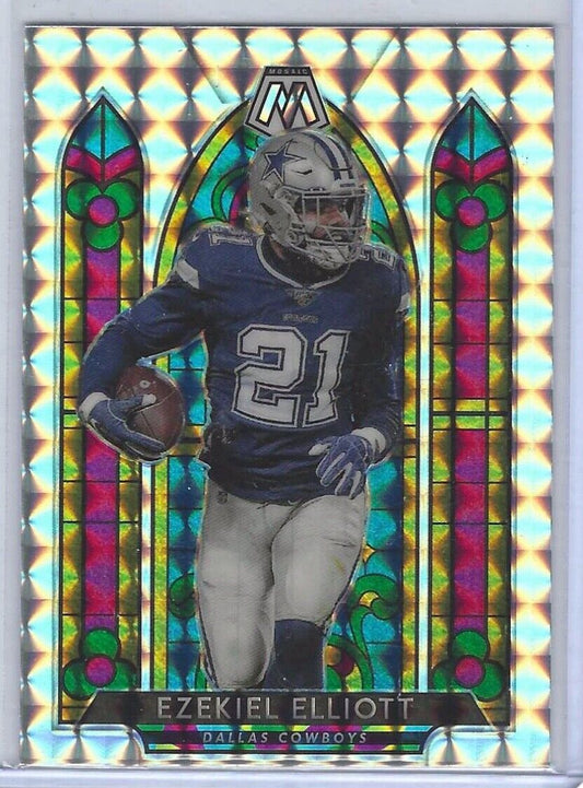 EZEKIEL ELLIOTT 2020 PANINI MOSAIC STAINED GLASS PRIZM SSP #SG4