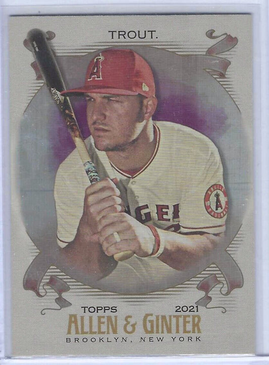 MIKE TROUT 2021 TOPPS ALLEN AND GINTER SILVER FOIL HOT BOX #32