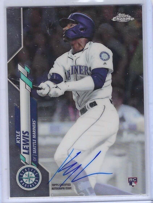 KYLE LEWIS 2020 TOPPS CHROME ROOKIE ON CARD AUTO RC #RA-KL