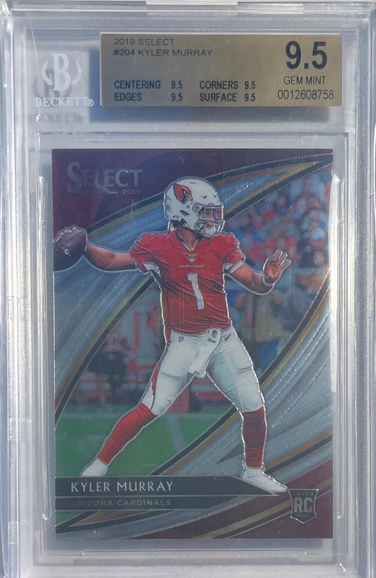KYLER MURRAY 2019 PANINI SELECT FIELD LEVEL ROOKIE RC #204 BGS 9.5 GEM MINT