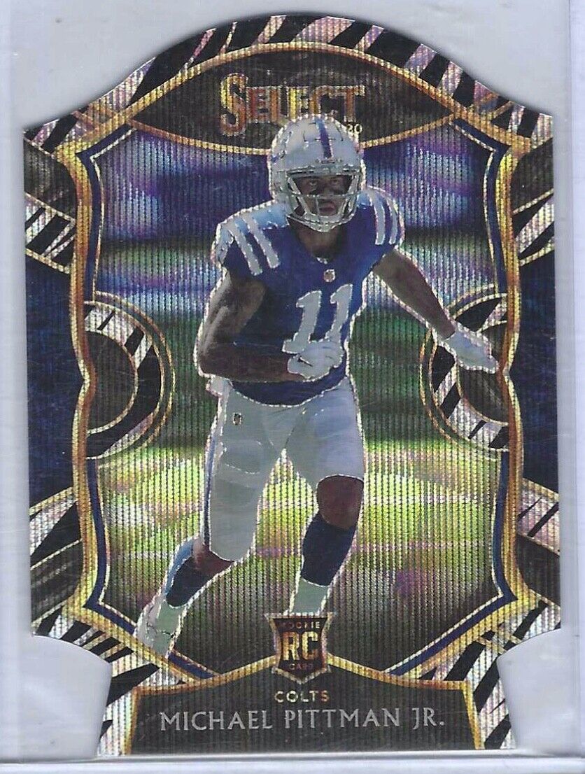 MICHAEL PITTMAN JR 2020 PANINI SELECT CONCOURSE ZEBRA PRIZM DIE CUT RC #62