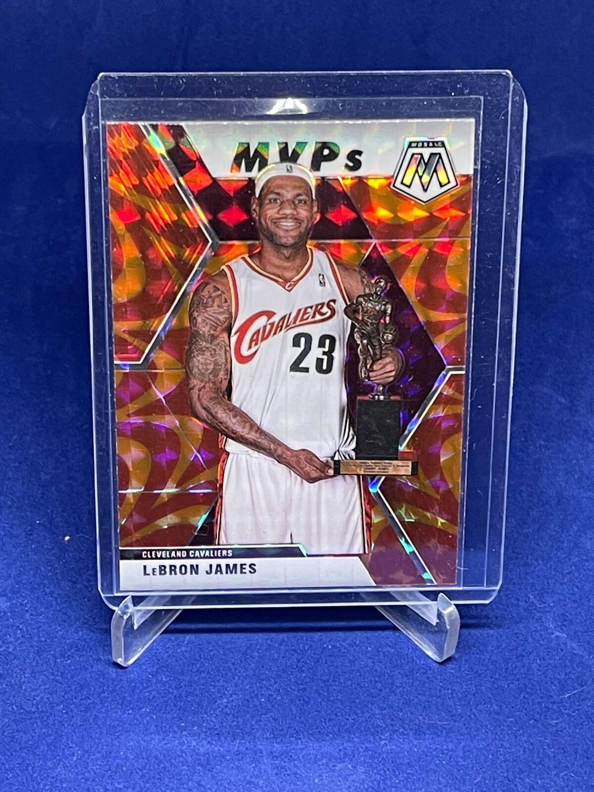 LEBRON JAMES 2019-20 PANINI MOSAIC MVPS ORANGE REACTIVE PRIZM #298