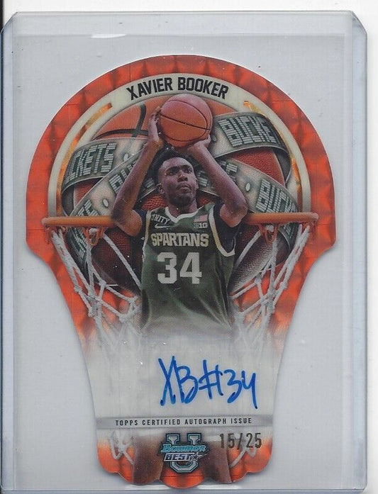 XAVIER BOOKER 2023 BOWMAN'S BEST U BUCKETS ORANGE GEOMETRIC REFRACTOR AUTO /25