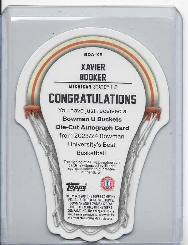 XAVIER BOOKER 2023 BOWMAN'S BEST U BUCKETS ORANGE GEOMETRIC REFRACTOR AUTO /25