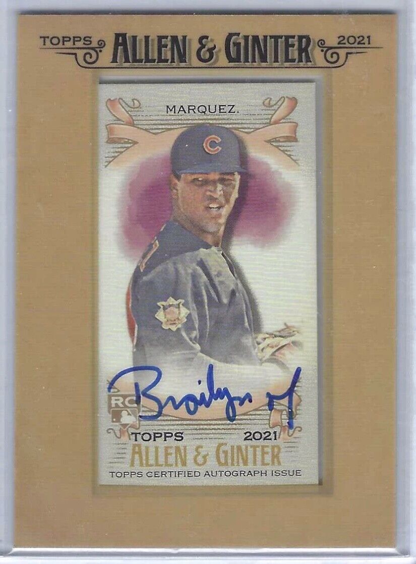 BRAILYN MARQUEZ 2021 TOPPS ALLEN AND GINTER MINI FRAMED ON CARD AUTO RC #FMA-BM