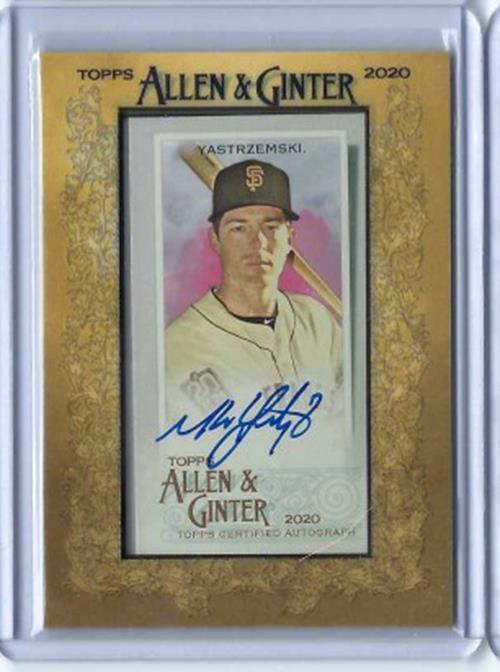 MIKE YASTRZEMSKI 2020 TOPPS ALLEN & GINTER MINI FRAMED ON CARD AUTO #MA-MY