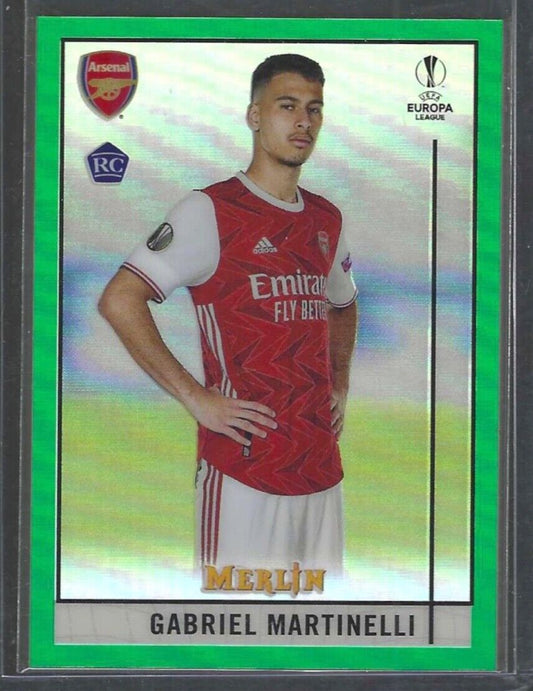 GABRIEL MARTINELLI 2020-21 TOPPS MERLIN LIME GREEN REFRACTOR ROOKIE RC #D 62/99