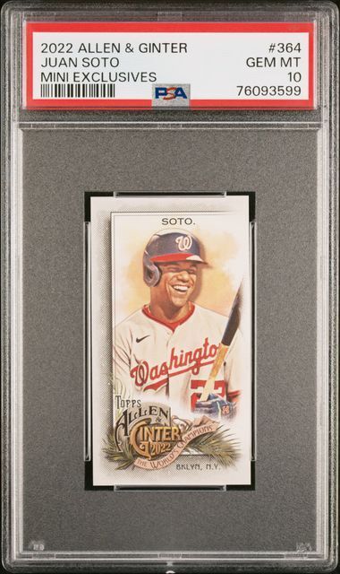 JUAN SOTO 2022 ALLEN & GINTER MINI RIP CARD SSP EXTENDED #364 PSA 10 GEM POP 3
