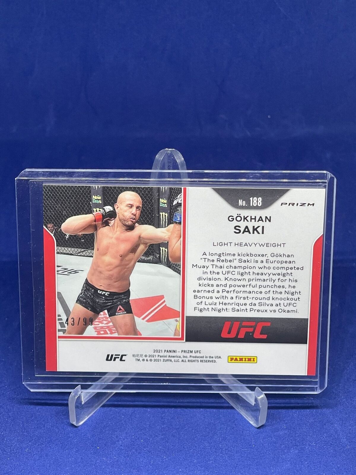 GOKHAN SAKI 2021 PANINI PRIZM UFC ORANGE PRIZM #D 43/99
