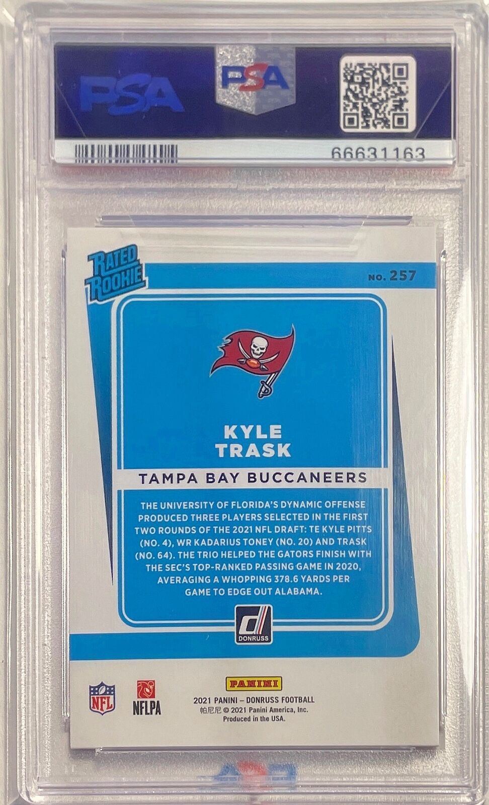 KYLE TRASK 2021 DONRUSS SEASON STAT LINE PURPLE RC #D /500 PSA 10 GEM MINT POP 4