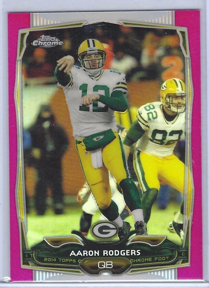 AARON RODGERS 2014 TOPPS CHROME PINK REFRACTOR #D 397/399