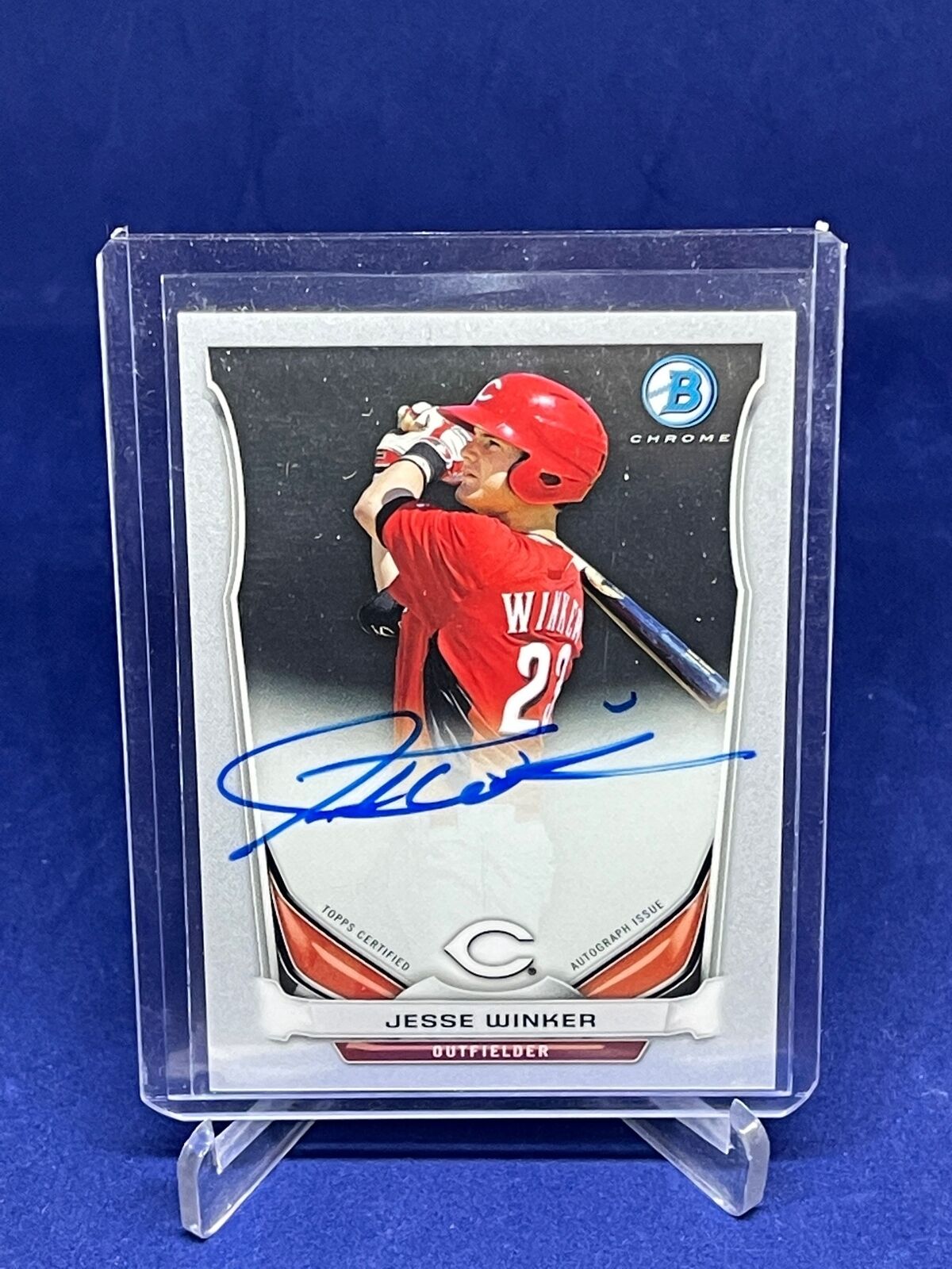 JESSE WINKER 2014 BOWMAN CHROME ON CARD AUTO PROSPECT