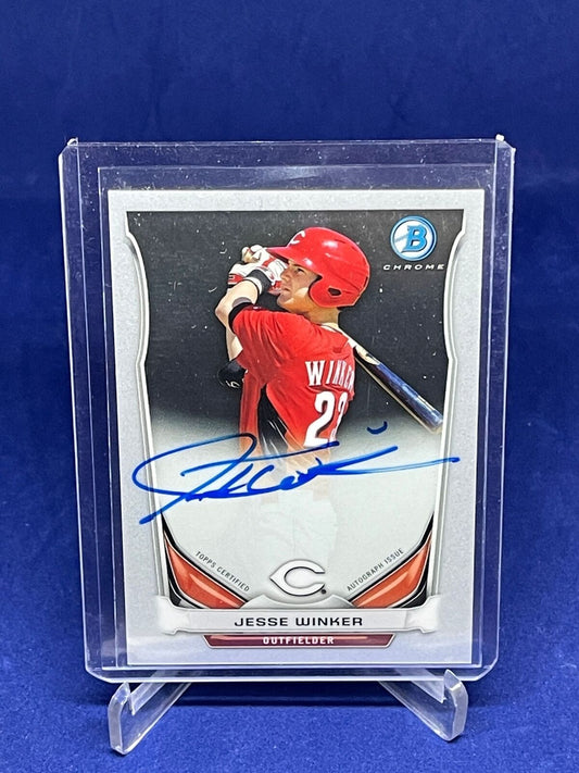 JESSE WINKER 2014 BOWMAN CHROME ON CARD AUTO PROSPECT
