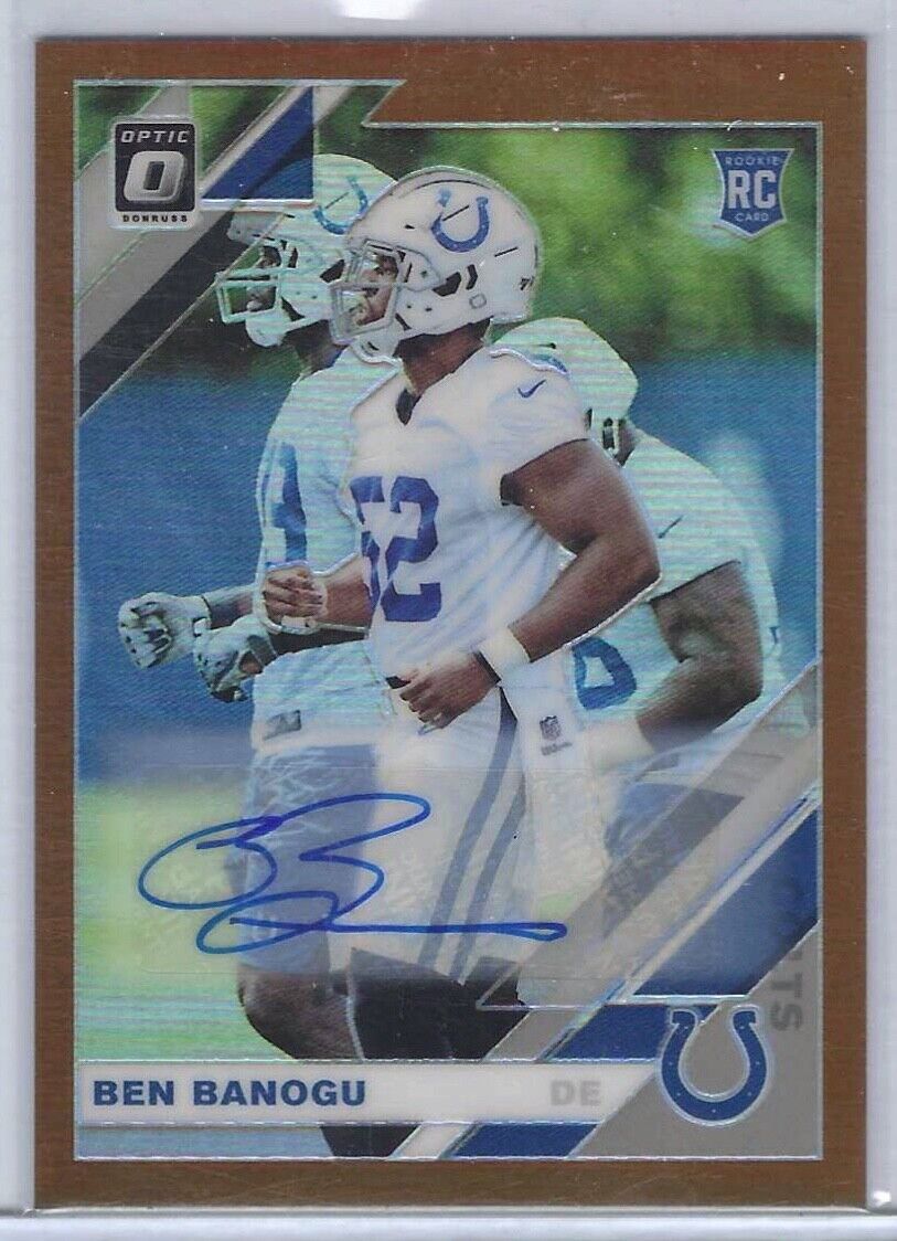 BEN BANOGU 2019 DONRUSS OPTIC BRONZE HOLO ROOKIE AUTO RC #124