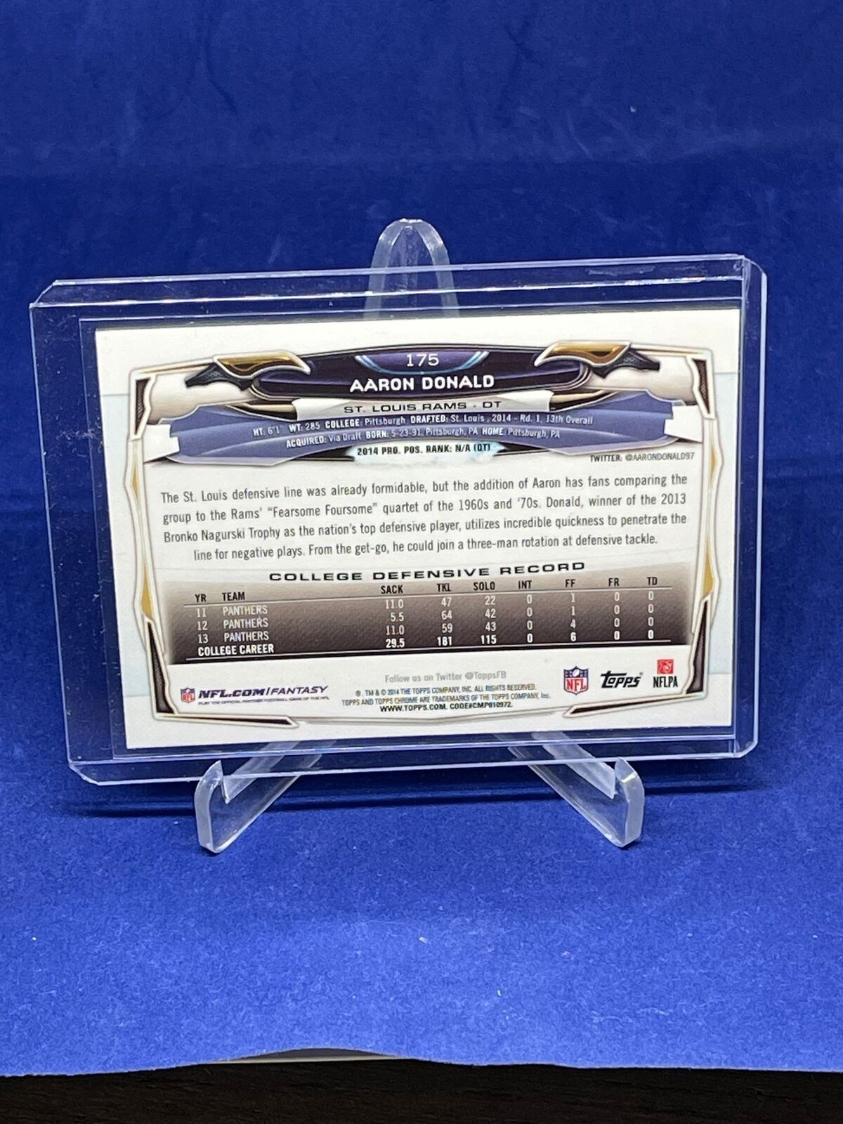 AARON DONALD 2014 TOPPS CHROME ROOKIE RC #175