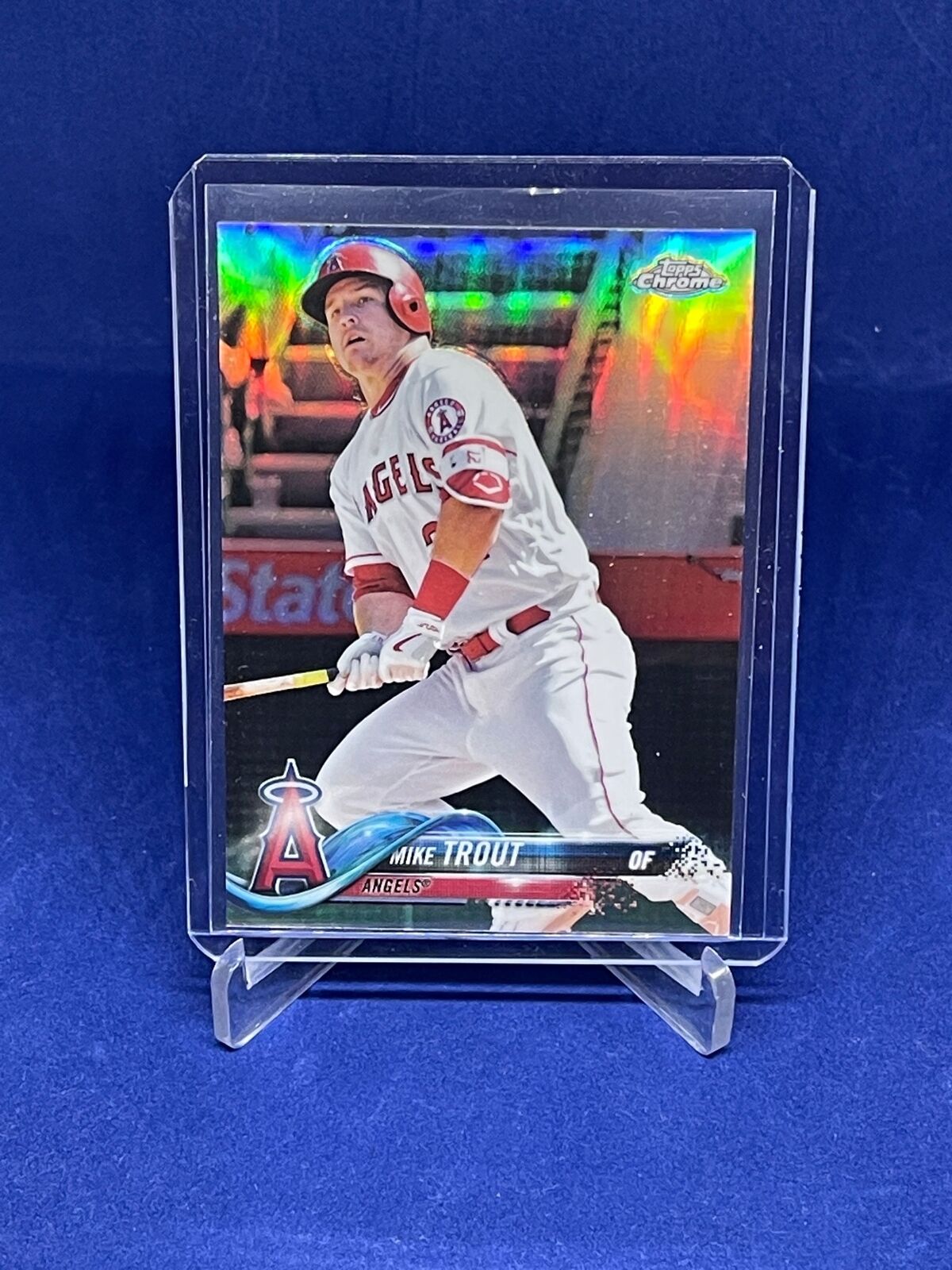 MIKE TROUT 2018 TOPPS CHROME REFRACTOR #100