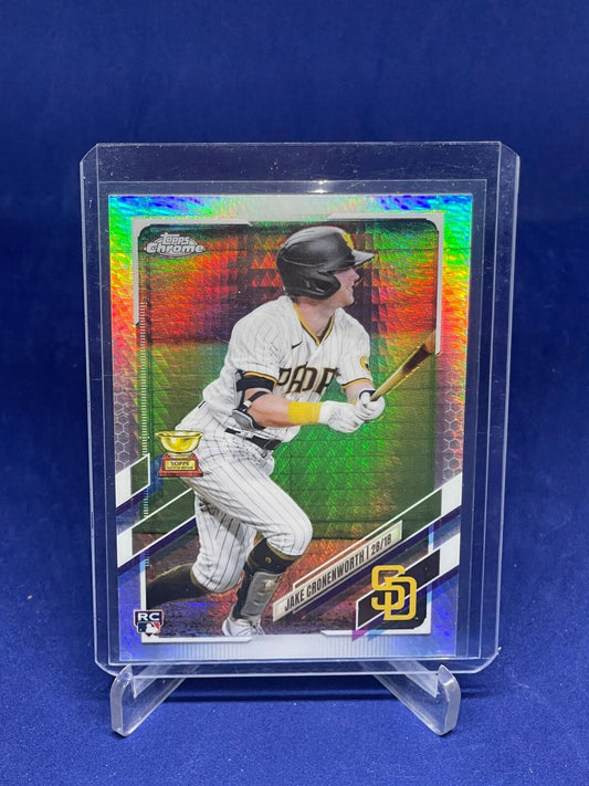 JAKE CRONENWORTH 2021 TOPPS CHROME PRISM REFRACTOR GOLD CUP ROOKIE RC #49