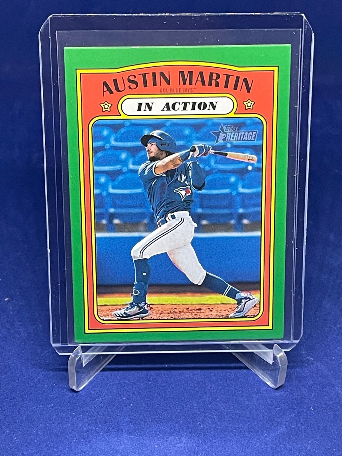 AUSTIN MARTIN 2021 TOPPS HERITAGE MINORS IN ACTION GREEN PROSPECT #D 50/75