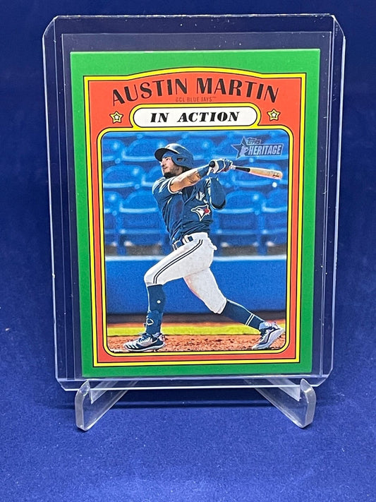 AUSTIN MARTIN 2021 TOPPS HERITAGE MINORS IN ACTION GREEN PROSPECT #D 50/75