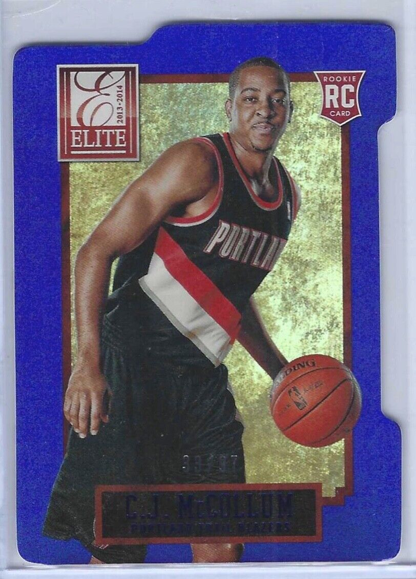 CJ MCCOLLUM 2013-14 DONRUSS ELITE ASPIRATIONS BLUE DIE CUT ROOKIE RC #D 33/97