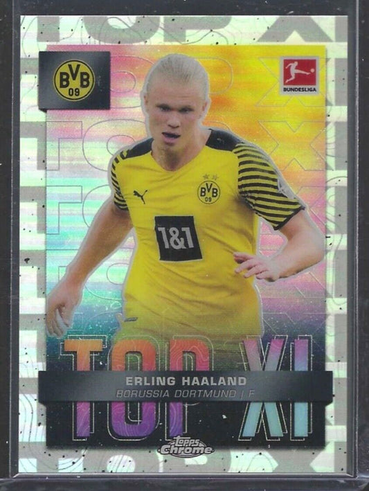 ERLING HAALAND 2021-22 TOPPS CHROME BUND SILVER REFRACTOR TOP XI CASE HIT #XI-EH