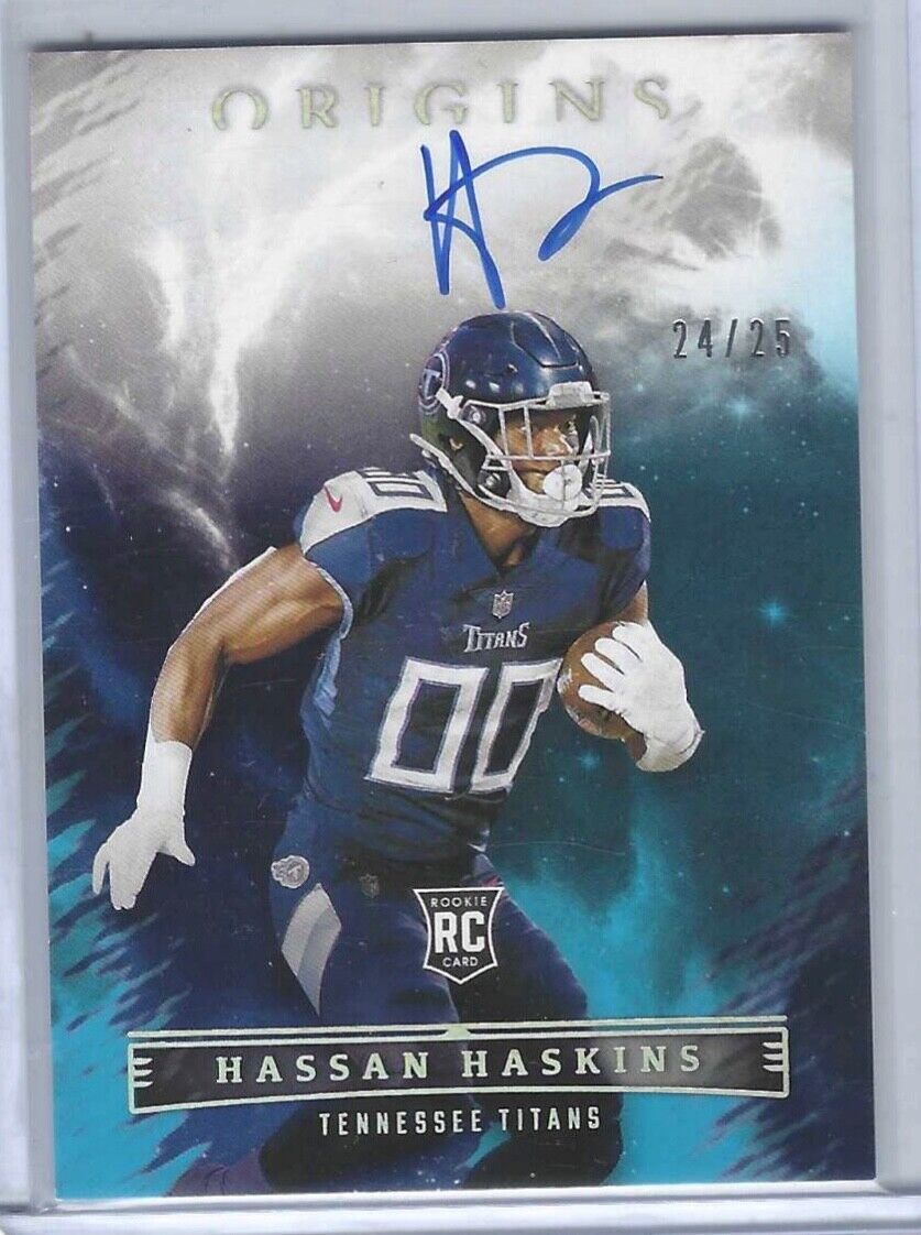 HASSAN HASKINS 2022 PANINI ORIGINS BLUE ROOKIE ON CARD AUTO RC #D 24/25
