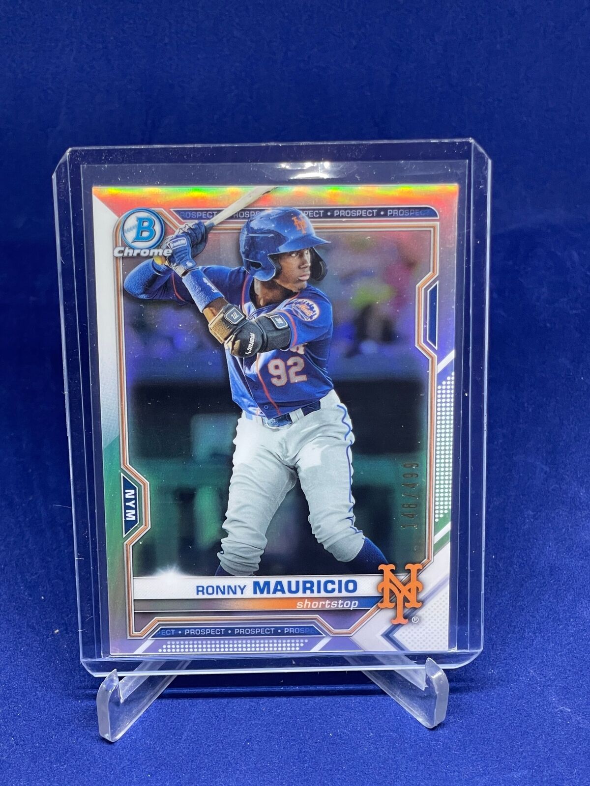 RONNY MAURICIO 2021 BOWMAN CHROME REFRACTOR PROSPECT #D 148/499