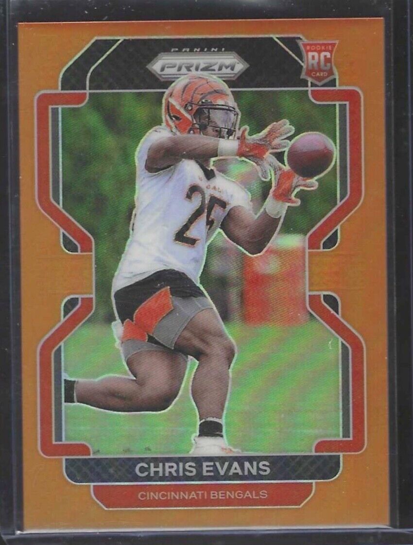 CHRIS EVANS 2021 PANINI PRIZM ORANGE PRIZM ROOKIE RC #D 068/249