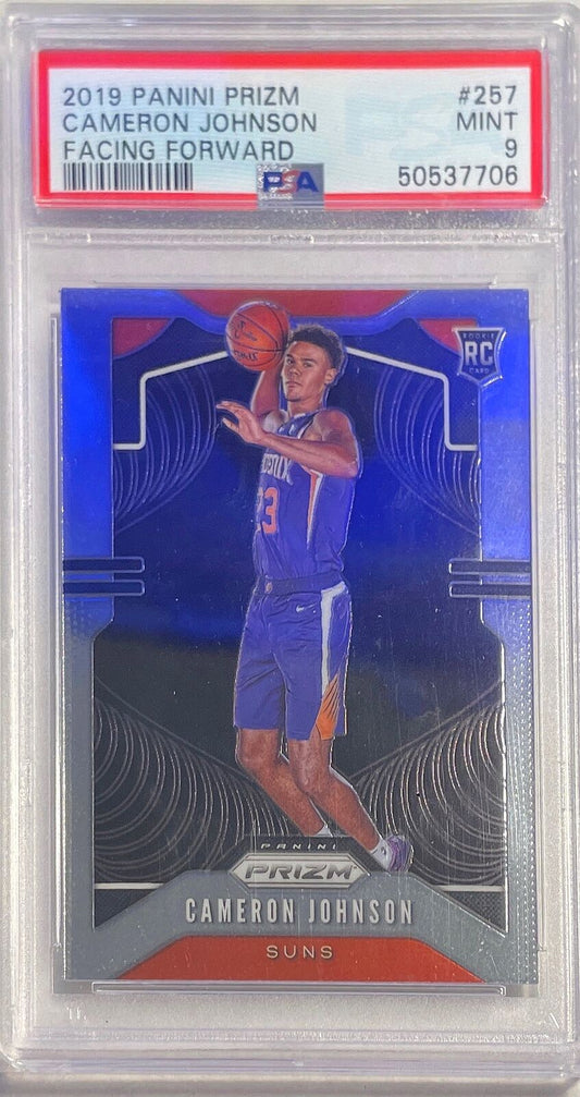 CAMERON JOHNSON 2019-20 PRIZM FACING FORWARD VARIATION ROOKIE SP RC #257 PSA 9