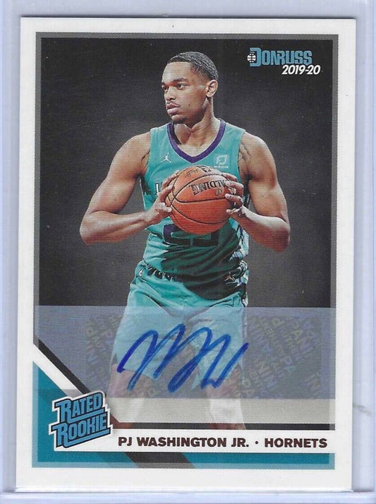 PJ WASHINGTON JR 2019-20 PANINI DONRUSS RATED ROOKIE AUTO RC #211